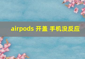 airpods 开盖 手机没反应